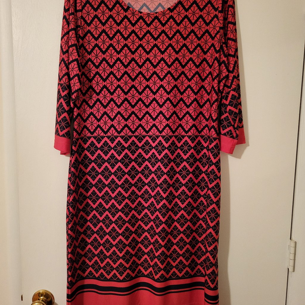 Tracy Negoshian Brand Ladies OrangeBlack Size Xl Dress